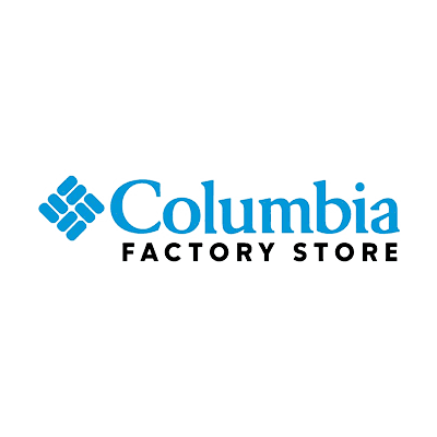 Columbia Factory Store logo on gray background